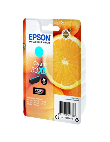 TINTA EPSON C13T33624012 CYAN XL 33XL