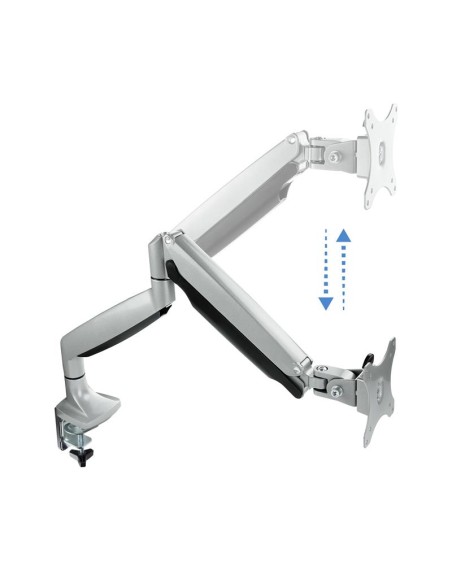 SOPORTE DE MESA TV MONITOR TOOQ GIRATORIO INCLINABLE 13-32 1 BRAZO SILVER