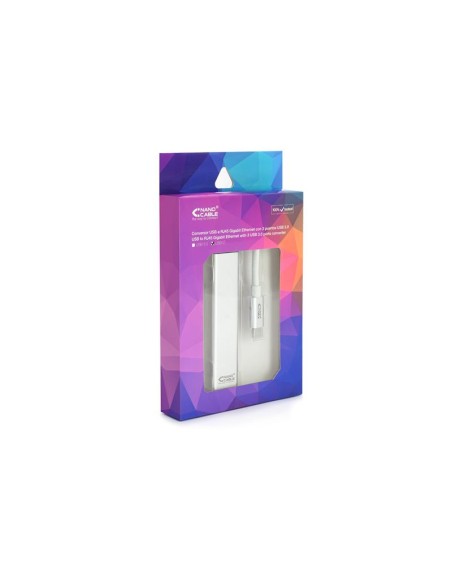 ADAPTADOR NANOCABLE USB-C ETHERNET RJ45 GIGABIT + 3XUSB 3.0 15CM SILVER