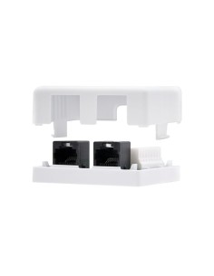 ROSETA DE PARED NANOCABLE 2XRJ45 CAT.6 UTP WHITE 2