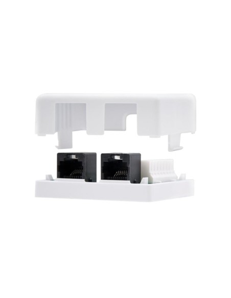 ROSETA DE PARED NANOCABLE 2XRJ45 CAT.6 UTP WHITE