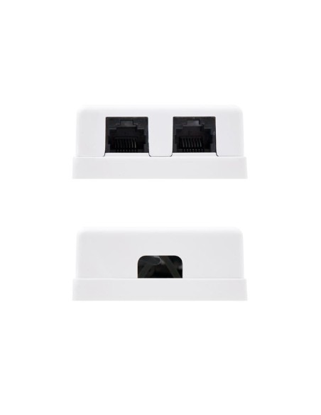 ROSETA DE PARED NANOCABLE 2XRJ45 CAT.6 UTP WHITE