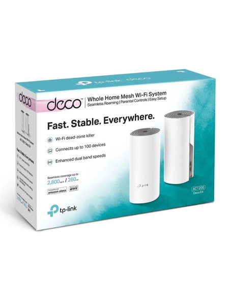 WIRELESS REPEATER TP-LINK AC1200 HOME MESH PACK 2 DECO E4