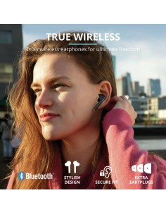 AURICULARES TRUST NIKA TOUCH EARPHONES BLUETOOTH WIRELESS BLACK