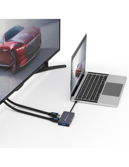 DOCK HUB USB-C PHOENIX 5 EN 1 HDMI 4K/VGA/USB 3.0 BLACK