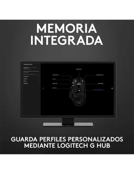 RATON LOGITECH G502 HERO OPTICO USB GAMING BLACK