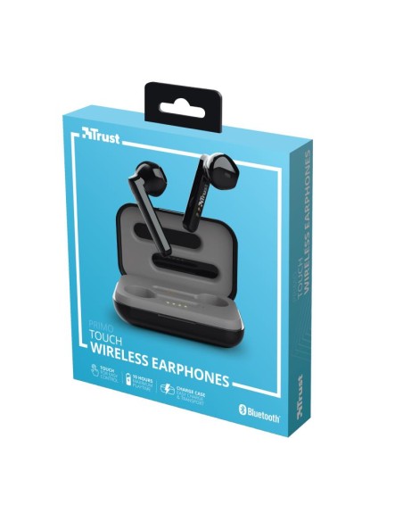 AURICULARES TRUST PRIMO TOUCH EARPHONES BLUETOOTH WIRELESS BLACK