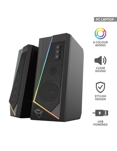 ALTAVOCES TRUST GAMING GTX 609 ZOXA RGB 2.0 SPEAKERSET