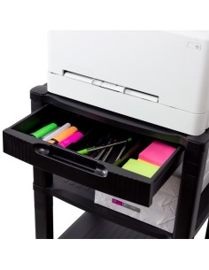 MESA AUXILIAR PHOENIX PARA IMPRESORAS 3 NIVELES CON RUEDAS BLACK