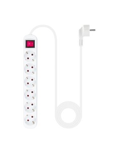 REGLETA NANOCABLE 6 SCHUKOS INTERRUPTOR 1,4M WHITE 2