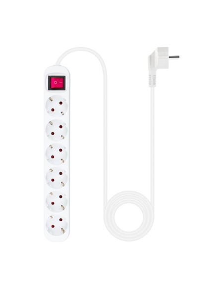 REGLETA NANOCABLE 6 SCHUKOS INTERRUPTOR 1,4M WHITE