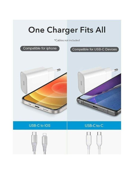CARGADOR SMARTPHONE/TABLET XIAOMI MI FAST CHARGER USB-C 20W WHITE