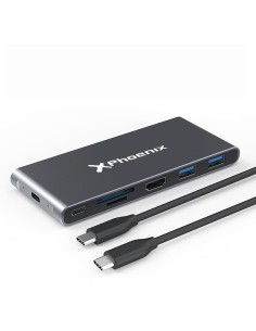 CAJA EXTERNA PHOENIX M.2 SSD SATA M2 USB-C + HUB 7EN1 USB-C+USB+HDMI+SD 60W 2