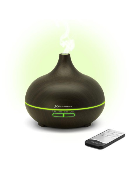HUMIDIFICADOR DE AIRE PHOENIX 400ML LED 7 COLORES BLACK