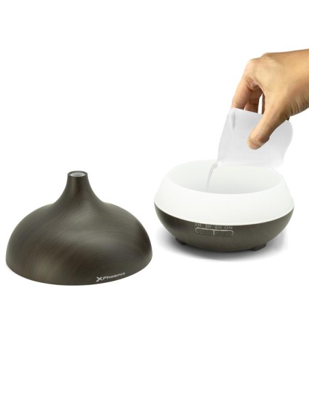 HUMIDIFICADOR DE AIRE PHOENIX 400ML LED 7 COLORES BLACK