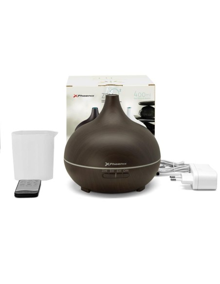 HUMIDIFICADOR DE AIRE PHOENIX 400ML LED 7 COLORES BLACK