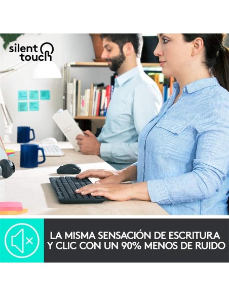 TECLADO + RATON LOGITECH MK295 WIRELESS SILENT GRAFITO