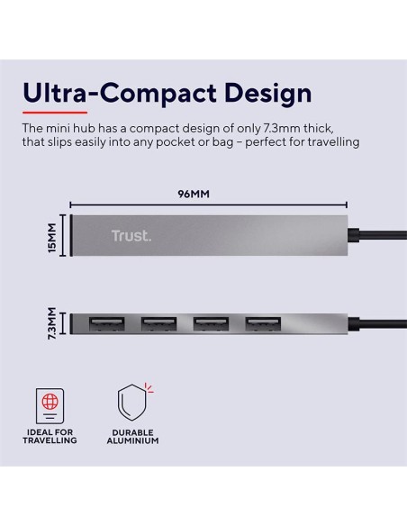 HUB USB TRUST 4 PUERTOS HALYX USB 2.0