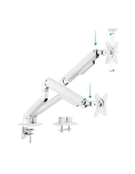 SOPORTE DE MESA TV/MONITOR TOOQ 17-32 2 BRAZOS WHITE