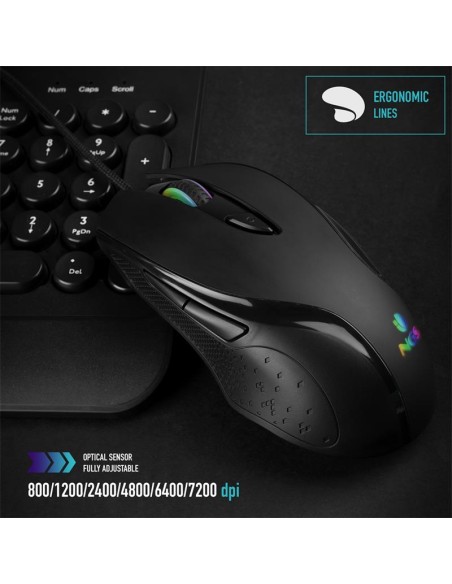 RATON NGS GAMING ERGONOMICO USB BLACK RGB