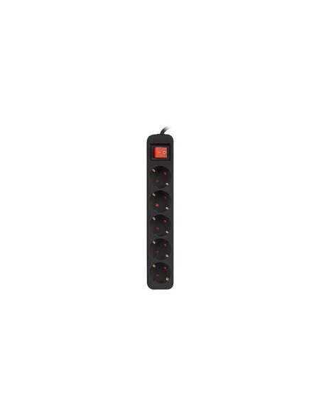 REGLETA LANBERG 5 SCHUKOS CON PROTECCION 3M BLACK
