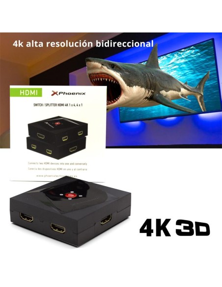 CONMUTADOR HDMI PHOENIX 4X1 SWITCH BIDIRECCIONAL