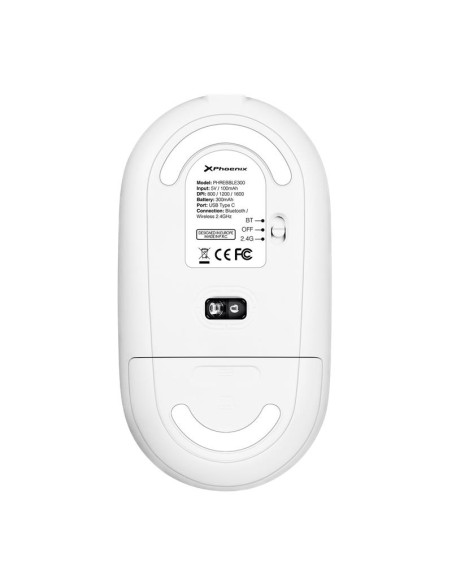 RATON PHOENIX REBBLE SILENT 1600DPI WIRELESS BLUETOOTH RECARGABLE WHITE