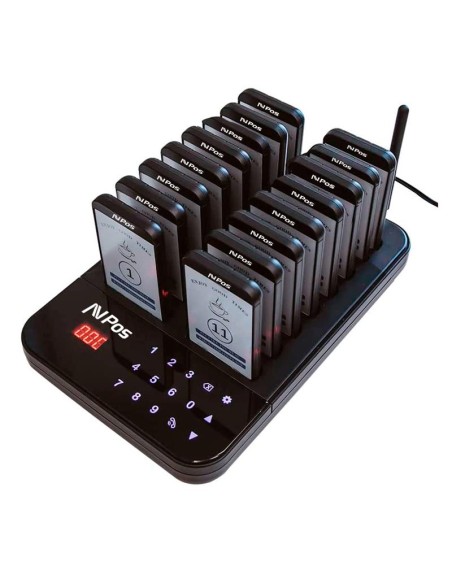 AVISADOR DE CLIENTES AVPOS 16 UDS + BASE DE CARGA