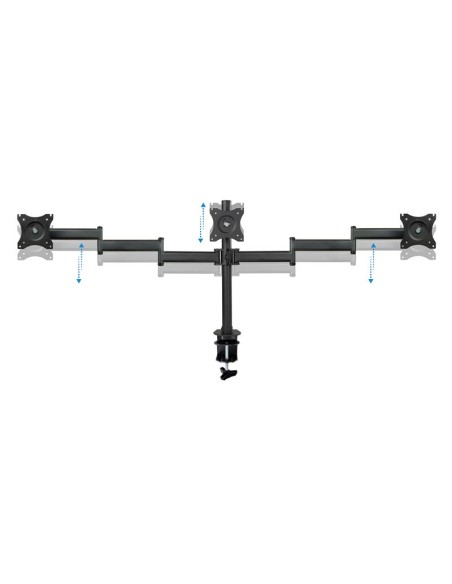 SOPORTE DE MESA TV/MONITOR TOOQ 13-27 8KG 2 BRAZOS PARA 3 PANTALLAS