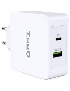 CARGADOR SMARTPHONE/TABLET TOOQ USB-C + USB-A 3.0 48W FAST CHARGER