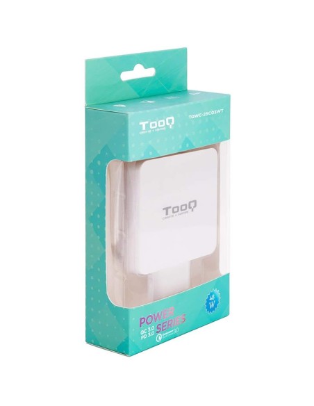 CARGADOR SMARTPHONE/TABLET TOOQ USB-C + USB-A 3.0 48W FAST CHARGER