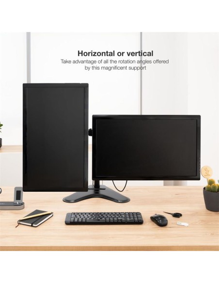 SOPORTE DE MESA MONITOR 2 TOOQ REG.ALTURA GIR. INCL. 9KG BLACK