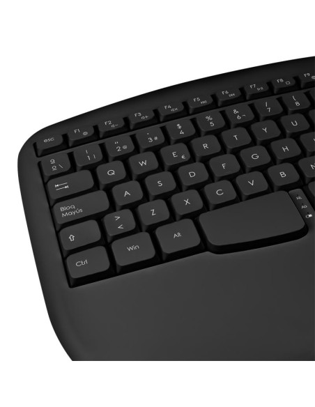 TECLADO PHOENIX K201 ERGONOMICO WIRELESS BLACK