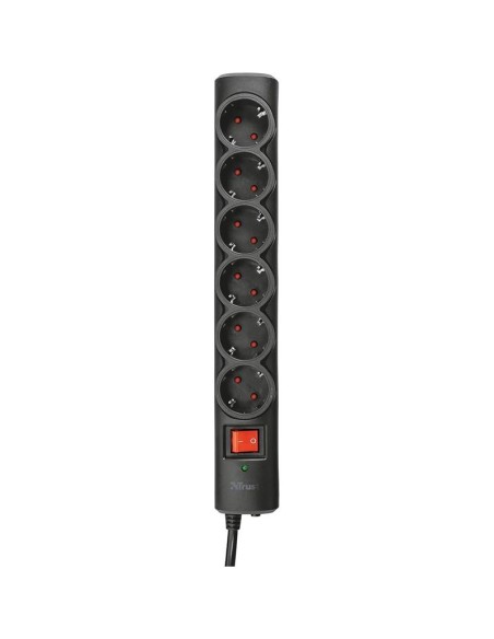 REGLETA TRUST 6 SCHUKOS INTERRUPTOR 1,8M BLACK