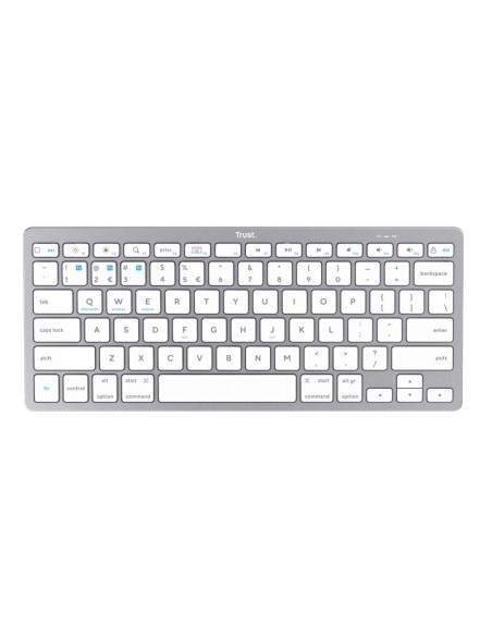 TECLADO TRUST BASICS SLIM WIRELESS BLUETOOTH TKL SILVER