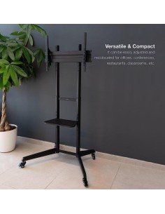 SOPORTE TV MONITOR TOOQ SUELO CON RUEDAS 37 - 70 50KG BLACK 2
