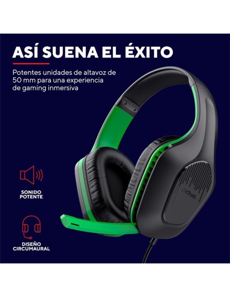 AURICULARES + MICROFONO TRUST GAMING GXT 415X ZIROX MULTI HEADSET GREEN
