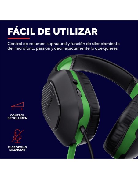 AURICULARES + MICROFONO TRUST GAMING GXT 415X ZIROX MULTI HEADSET GREEN