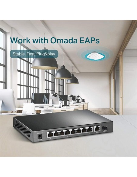 SWITCH TP-LINK GIGABIT 8 PUERTOS POE + 1 SFP TL-SG1210P