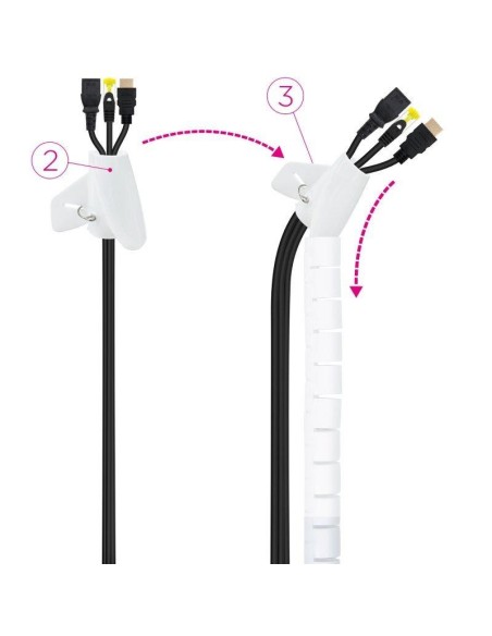 ORGANIZADOR DE CABLE NANOCABLE FLEXIBLE 25MM 1M WHITE