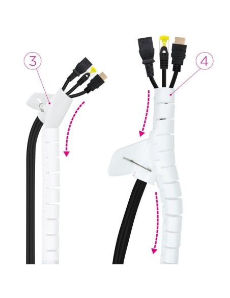 ORGANIZADOR DE CABLE NANOCABLE FLEXIBLE 25MM 1M WHITE