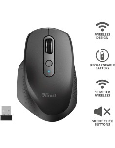 RATON TRUST OZAA ERGONOMICO RECARGABLE WIRELESS BLACK 2