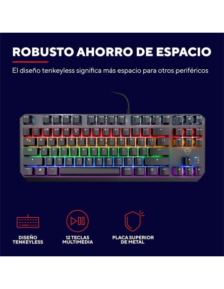 TECLADO TRUST GAMING GXT 834 CALLAZ MECANICO TKL USB RGB