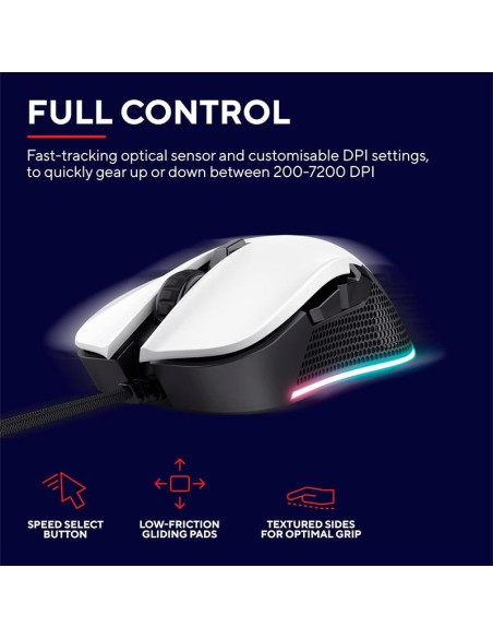RATON TRUST GAMING GXT 922W YBAR RGB USB WHITE