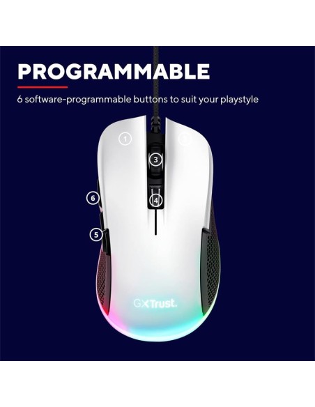 RATON TRUST GAMING GXT 922W YBAR RGB USB WHITE