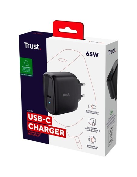 CARGADOR TRUST MAXO USB-C 65W 2M BLACK