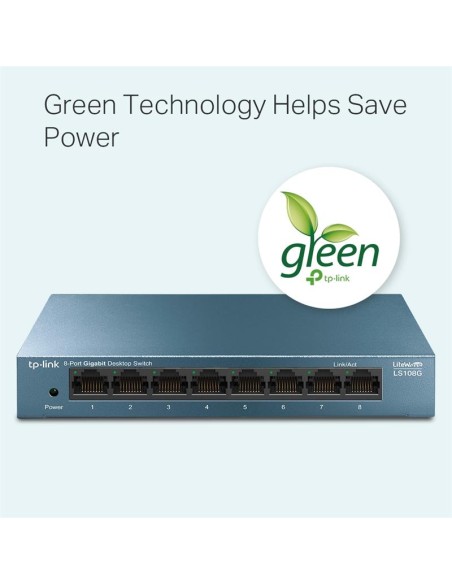 SWITCH TP-LINK GIGABIT 8 PUERTOS LS108G METALICO