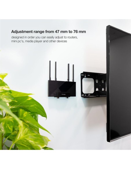 SOPORTE DE PARED UNIVERSAL TOOQ PARA ROUTER MINI PC MULTIMEDIA 5KG BLACK