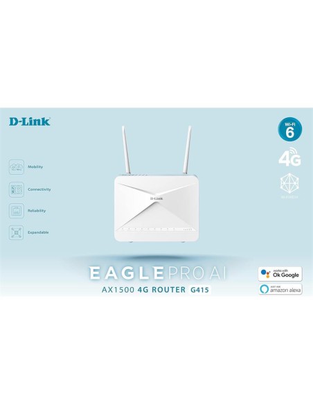 WIRELESS ROUTER D-LINK G415 EAGLE PRO AI 4G 1500MBPS