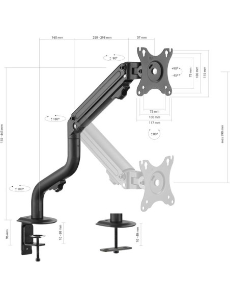 SOPORTE TV MONITOR AISENS 17-32 8KG INCLINABLE/GIRATORIO